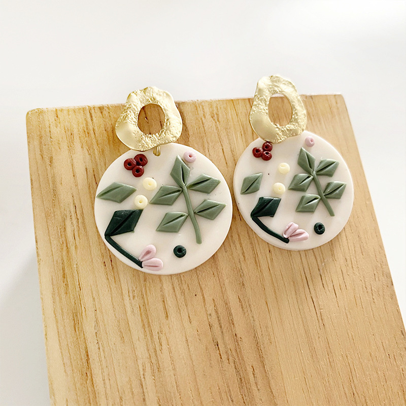 1 Pair Vacation Pastoral Flower Soft Clay Drop Earrings display picture 3