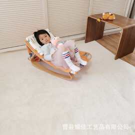 婴儿木质两用摇摇椅宝宝摇摇椅哄睡安抚可躺椅子儿童木质摇床