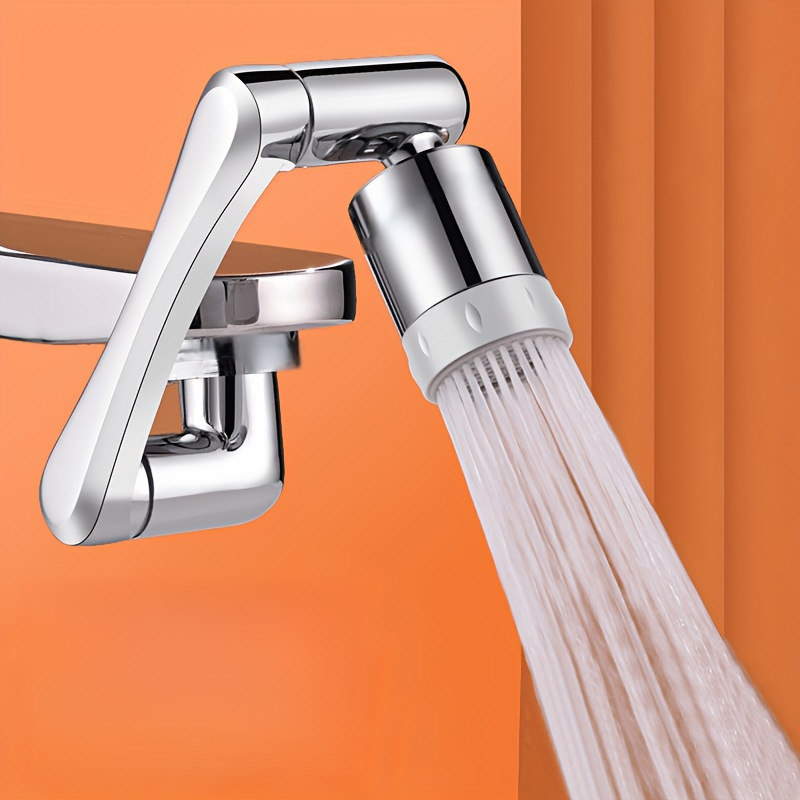 Universal Faucet for Washbasin, All-Copper Mechanical Arm, Rotatable Bathroom Wash Extension Spout, Splash-Proof Mouthwash