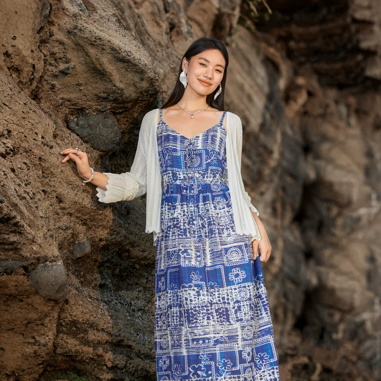 【Fengyu Shixia】Платье с ленивым ремнем в богемном этническом стиле, утягивающее женское платье больших размеров для женщин больших размеров, летний новый стиль.