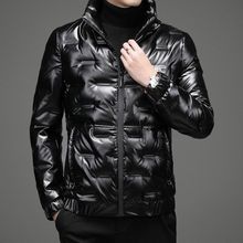 2024冬季男式立领白鸭绒羽绒服新款青年男装韩版亮色保暖外套代发