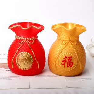 Lucky Bag vase money bag big wheat ear plastic vase creative crafts living room entrance wine cabinet decoration decorations