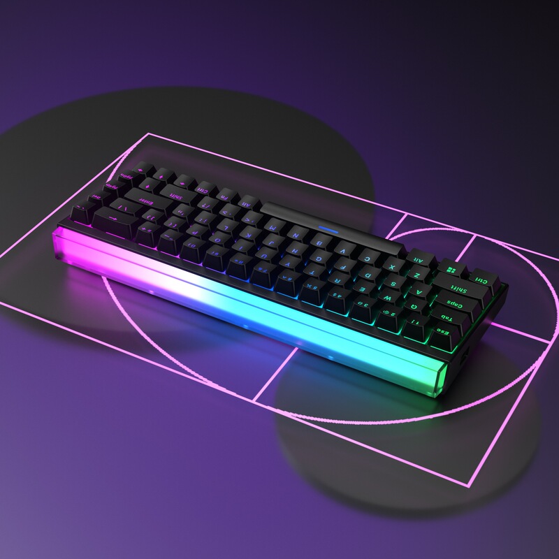 68 キーメカニカルキーボード e スポーツゲームカスタマイズされたメカニカル有線 RGB ライトボックスフルキーノーマルバットダブルカラー射出成形キー|undefined