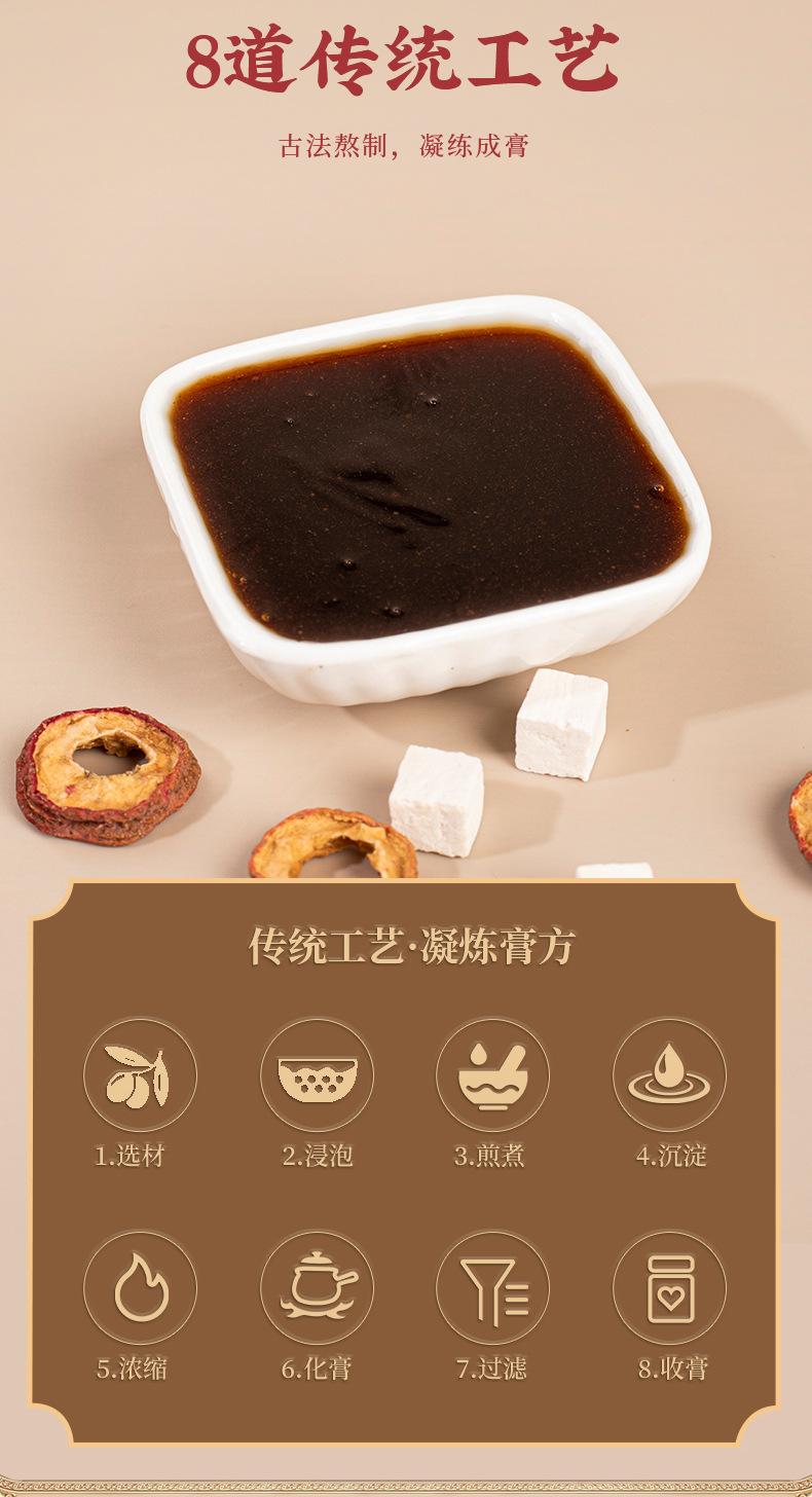 Hawthorn Six-Ingredient Paste (Shan Zha Liu Wu Gao) — Ready-to-Eat Herbal Paste with Chicken Gizzard Lining, 300g Jar key features