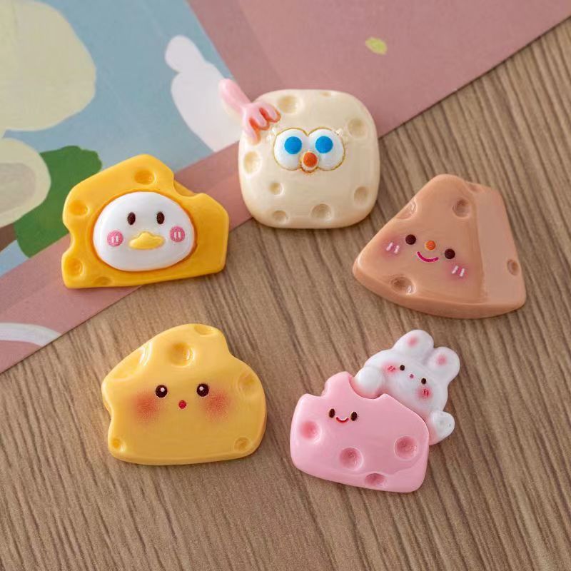 Caricatura queso resina dly parche clip para el cabello caja de teléfono celular taza de agua refrigerador decoración de automóvil pegamento de crema accesorios hechos a mano