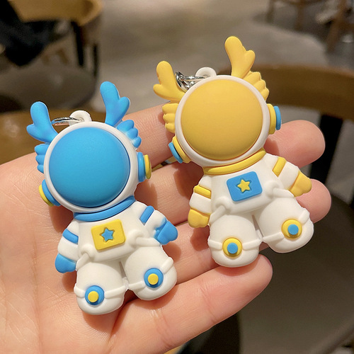 Cartoon three-dimensional space dragon PVC graduation keychain zodiac gift for male and female students Year of the Dragon key pendant