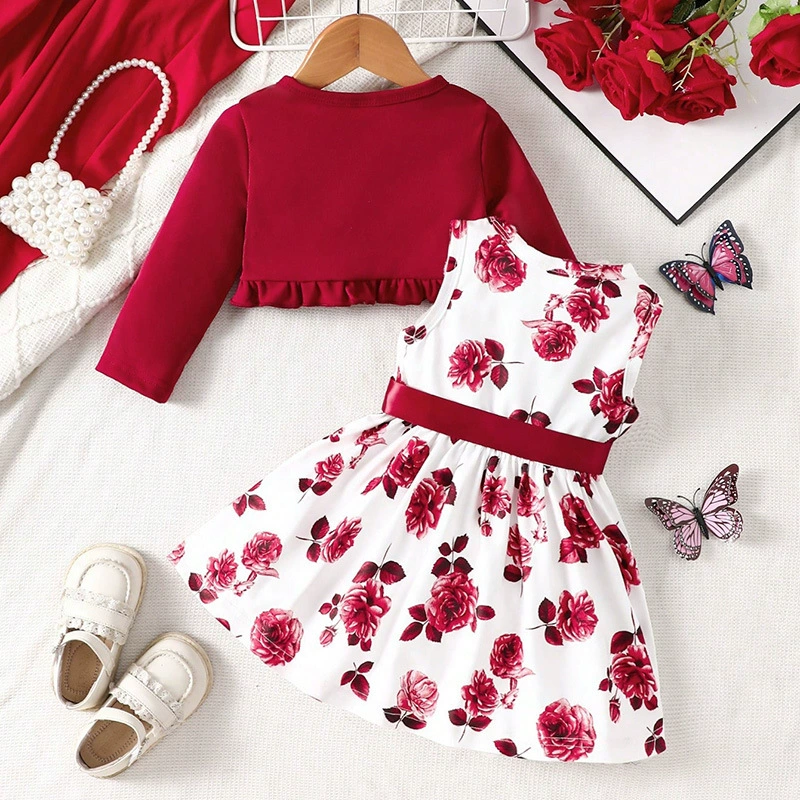 Demi-season cute set girl's, children's baby dress, A-line, children's clothing