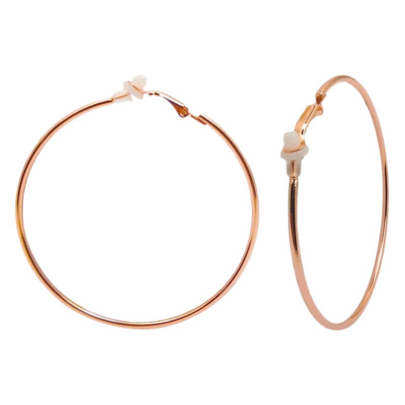 European and American big hoop earrings women's DJ nightclub trendy big circle earrings without ear hole ear clip personality Joker