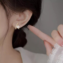 S925纯银耳钉女2023新款爆款小众设计耳环轻奢高级感气质花朵耳饰