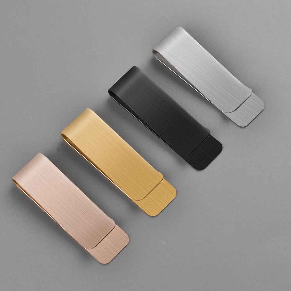 Amazon Cross-Border New Tie Clip Stainless Steel Brushed Effect Life Practical Book Clip Wallet Clip Wholesale