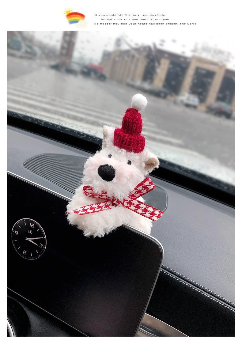 West Highland Car Screen Ornaments Scribbled Puppy Car Waiver Central Control Screen Decoration Car Interior Ornaments
