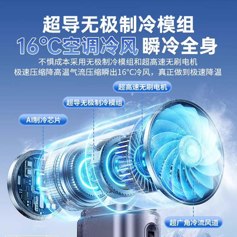 2025 新しいポータブルハンドヘルドファン 100 スピード無段階調整デジタルディスプレイターボミニ USB 扇風機クロスボーダー|undefined