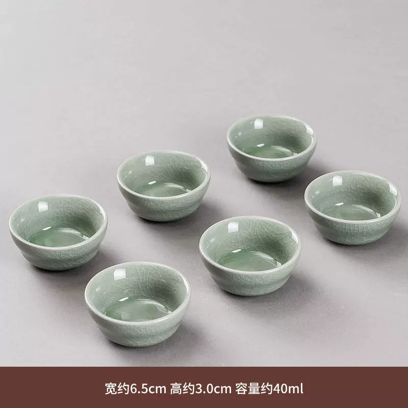 Ceramic tea cup, glass tea set, 6 pieces