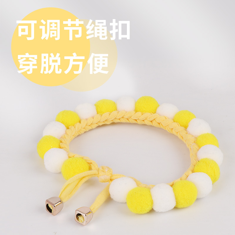 Productos para mascotas Amazon nuevo collar de gato de punto accesorios para mascotas collar de pelo collar de flores puff