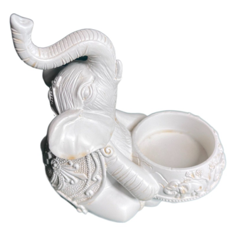 Transfronterizo nuevo animal elefante resina candelabro mesa de comedor estudio decoración titular de la vela accesorios de regalo elefante santo