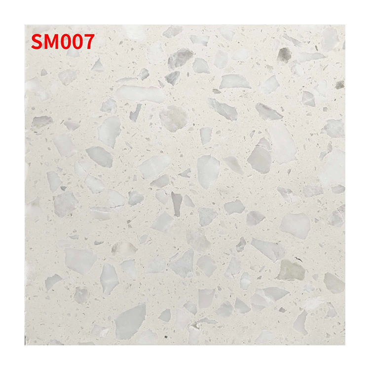 Матовая белая сплошная сборная искусственная терраццо квадратная столешница для торгового центра, интернет-знаменитостей, ретро-дизайна, отеля, оптовый производитель