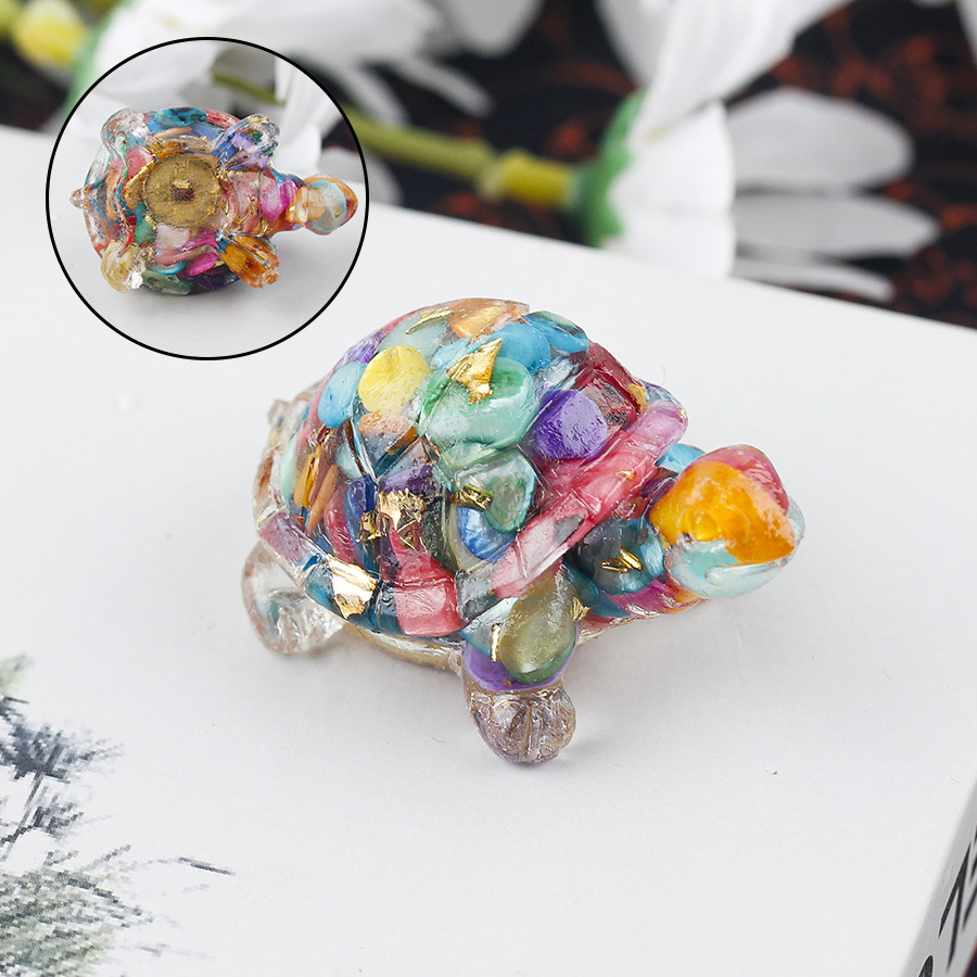 Cristal natural Animal Cristal blanco Cute Little Turtle Decoración creativa Adornos de escritorio Artesanías Decoración de coche