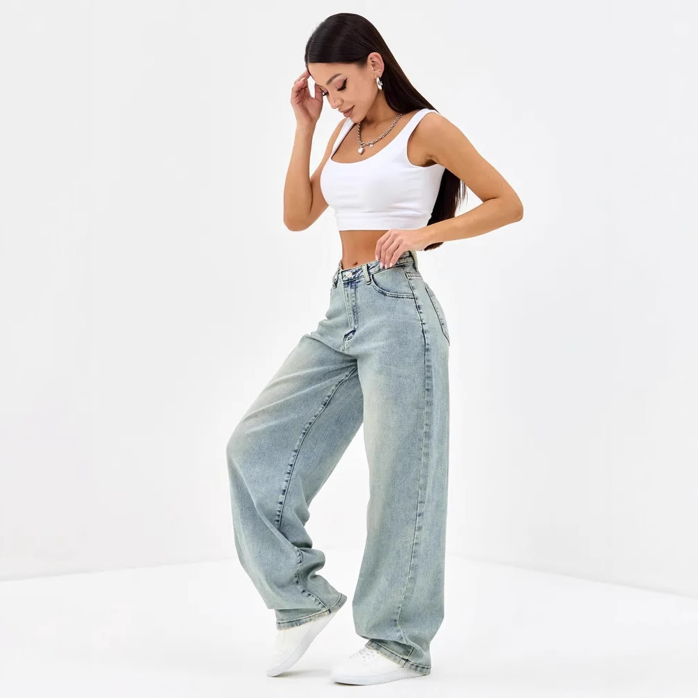 Russian Clothing Export Jeans for Women 2025 New Wide-Leg Pants Women's Clothing Cross-Border Ozon/Wb In-Stock Dropshipping