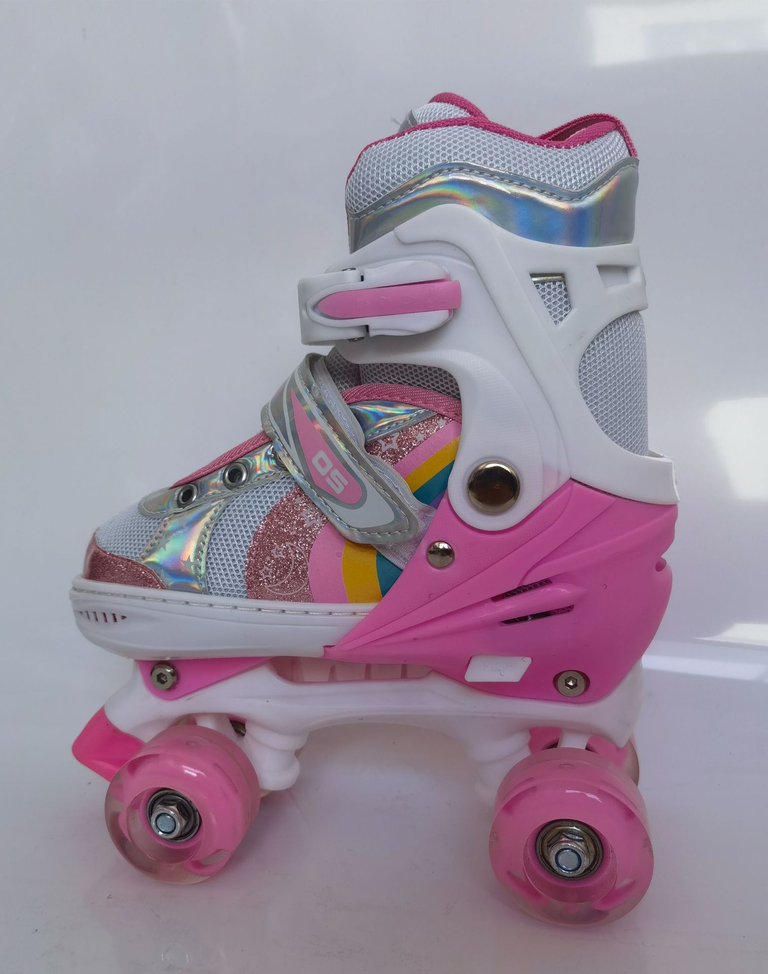 Verstellbare Doppelreihen-Rollschuhe, vierrädrige Inlineskates für Eisbahnen, für Jungen, Mädchen und Grundschüler_voghion.com