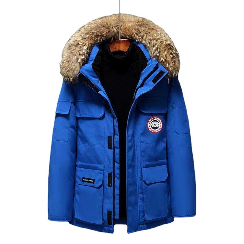 Новинка 2024, зимний мужской пуховик средней длины для пар, уличная утолщенная рабочая одежда, теплая и холодостойкая модная куртка