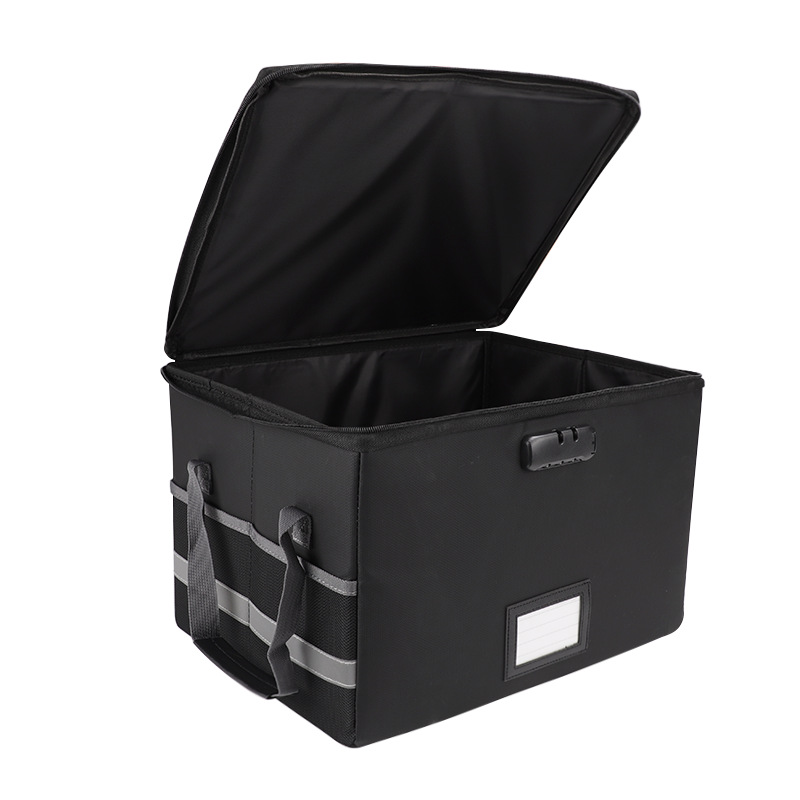 Caja de almacenamiento a prueba de fuego certificado del hogar caja de archivo importante organización engrosada plegable caja de almacenamiento de gran capacidad con tapa
