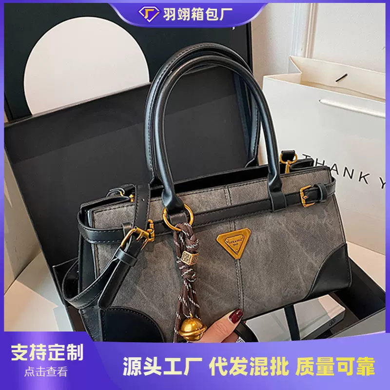 跨境复古包包女大容量2025新款秋冬休闲时尚小众斜挎包手提通勤包