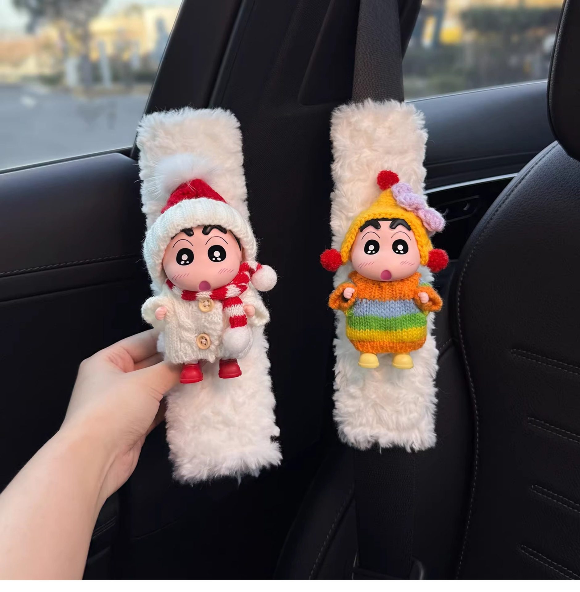 New Xiaoxin Car Seatbelt Shoulder Pads, Car Interior Seatbelt Decoration, Anti-Wear Clothing, Couple Set for Women
