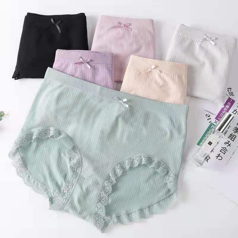 Plus-Size Lace Pure Cotton Seamless High-Elastic Women's Panties 100kg High-Waisted Hip-Lifting Panties for Women Plus-Size Lace Pure Cotton Seamless High-Elastic Women's Panties 100kg High-Waisted Hip-Lifting Panties for Women