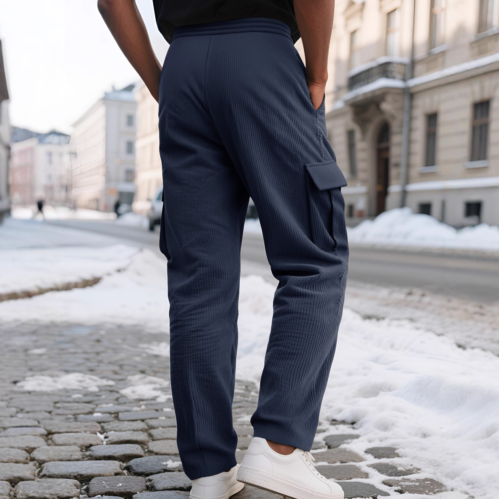 Nuevos pantalones de trote de bolsas transfronterizas de Europa y América, comercio exterior Amazon TK de otoño, pantalones casuales para hombres.