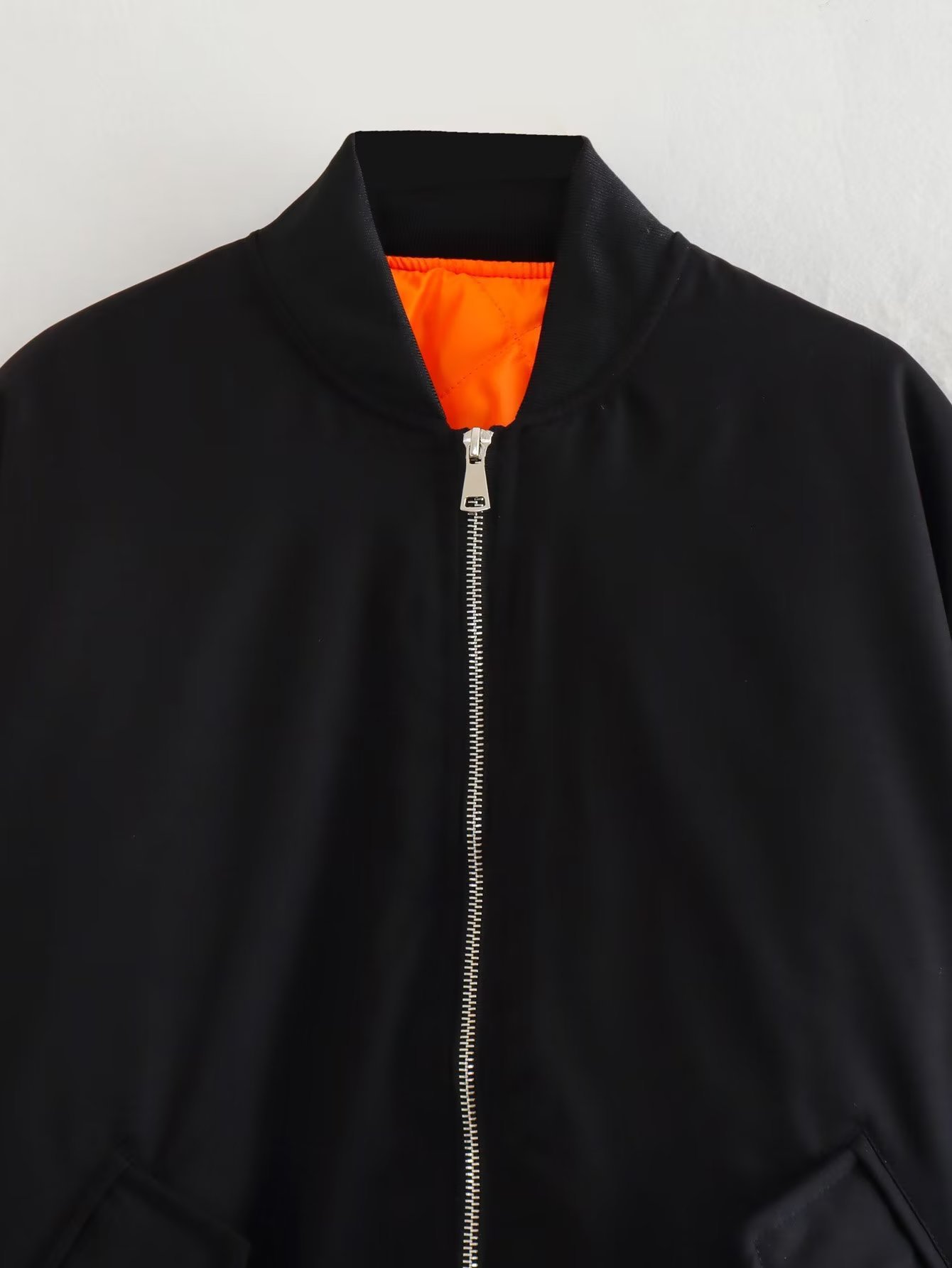 Vêtements pour femmes manteau ample en coton à fermeture éclair pour femme_voghion.com