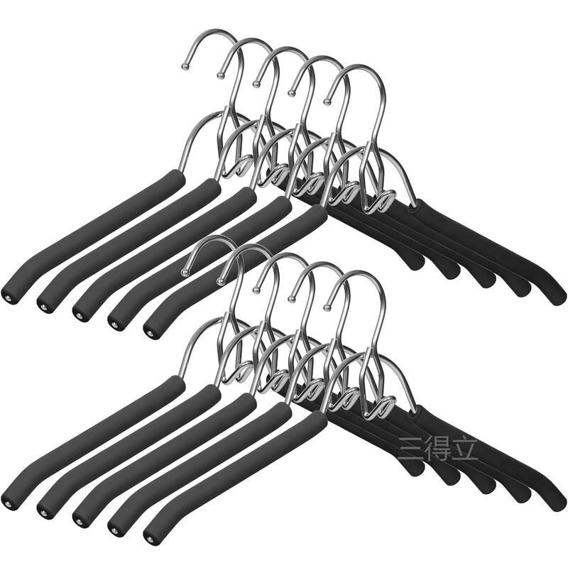 Removable Metal Foam Clothes Hanger Household Multifunctional Clothes Hanger with Hook Magic Stackable Metal Clothes Hanger