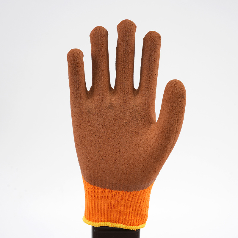Labor protection wholesale glue-impregnated thickened wear-resistant anti-slip protection hanging rubber latex foam work gloves 3