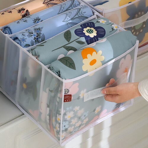 Quilt storage grid, quilt cover, four-piece set, storage bag, wardrobe organization storage box, household dust-proof storage