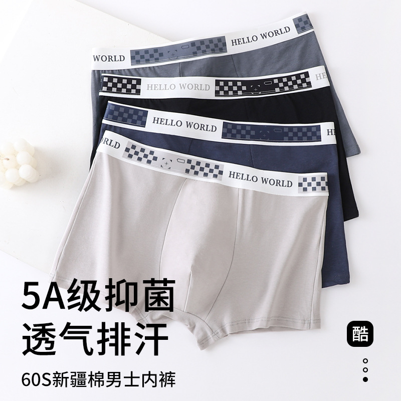 Factory wholesale mid-waist underwear men's cotton plus size comfortable men's boxer underwear breathable simple boxer pants men