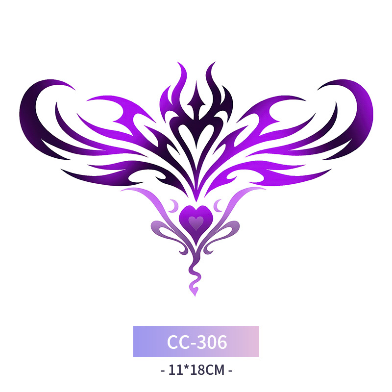 Transfronterizo en stock al por mayor de halloween colorido mariposa tatuaje pegatinas simulación sangrienta cicatriz pegatinas divertidas pegatinas impermeables