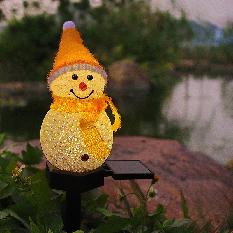 Lámpara de Tierra solar decoración de Navidad lámpara de muñeco de nieve al aire libre jardín lámpara de paisaje Césped lámpara de tierra transfronteriza