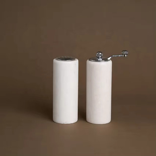 Scandinavian Ins Style Natural Marble Manual Pepper Grinder Garlic Pounder Stone Mortar Kitchen Home Furnishings