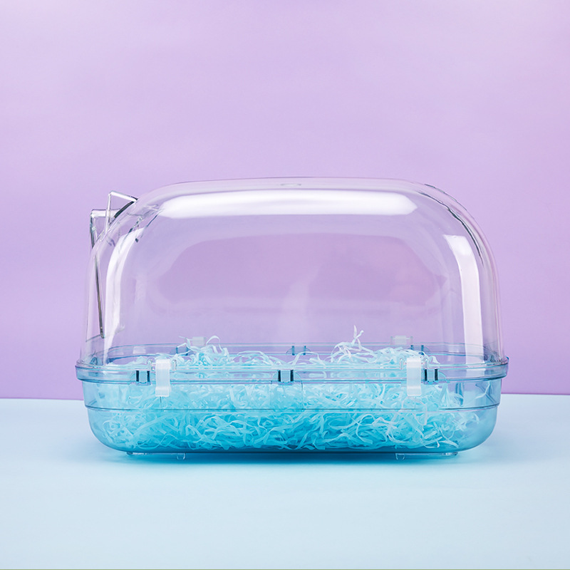 Bañera Transparente para Chinchilla de Acrílico Completamente Cerrada