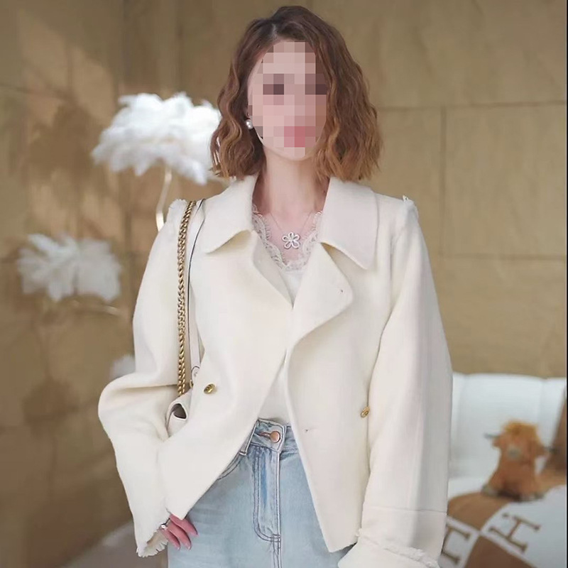 New Women's Fashion Autumn and Winter Lapel Multi-Color Short Wool Coat Wholesale Stylish Top Jacket