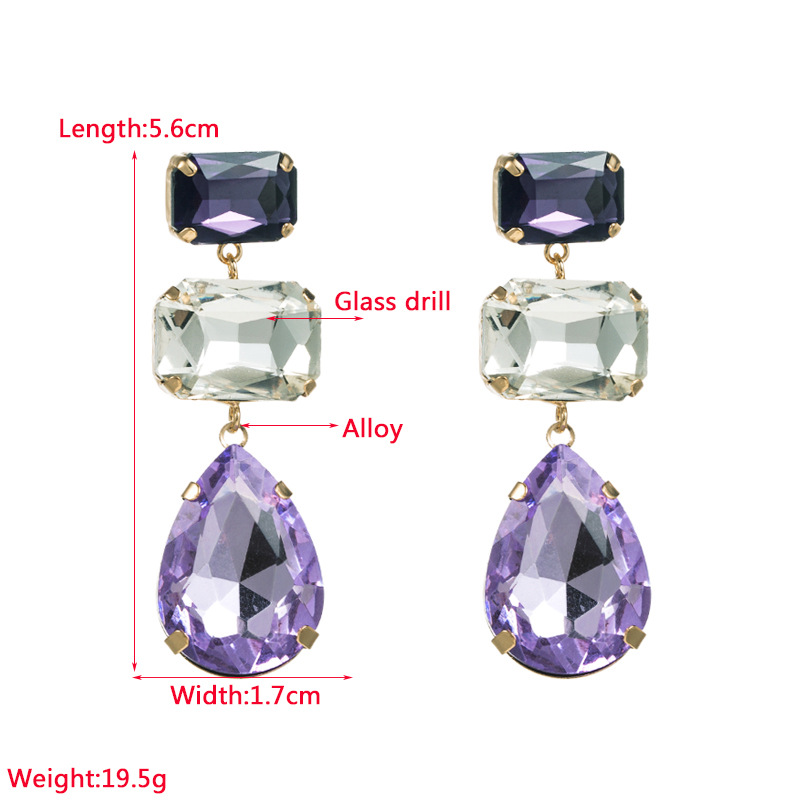 21g Weight Electroplating Gold Plating Process Alloy Ear Needle Material Artificial Gemstones, Rhinestones Inlay Material 1 Pair Fashion Geometric Alloy Rhinestones Earrings