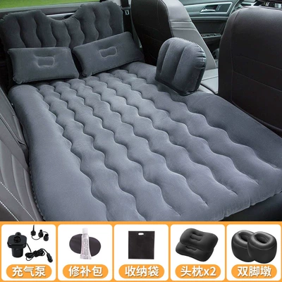 Obstructions, Vehicle-mounted inflatable bed - flocking-head-protector-black-double-storage-piers-pillow-electric-pump