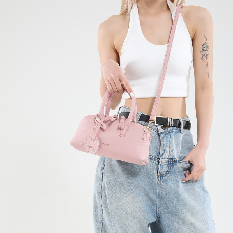 Bolso de moda coreano 2025 primavera y verano nuevo bolso femenino bolso de hombro con patrón de lichi casual bolso de mensajero de letras simples