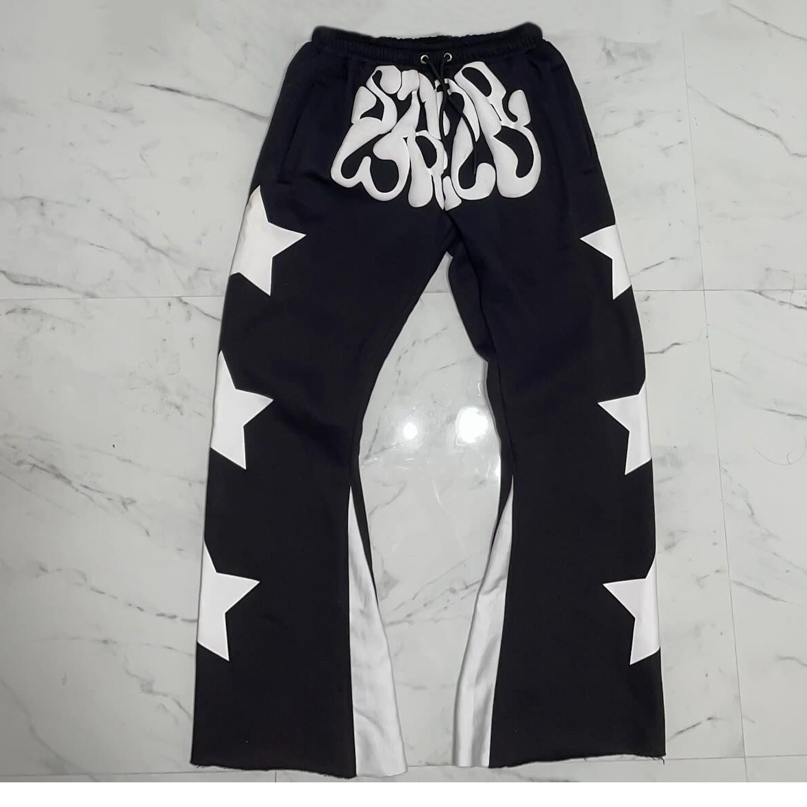 Men's Clothing star letters foam printing casual hip hop hoodie sports sweatshirt_voghion.com