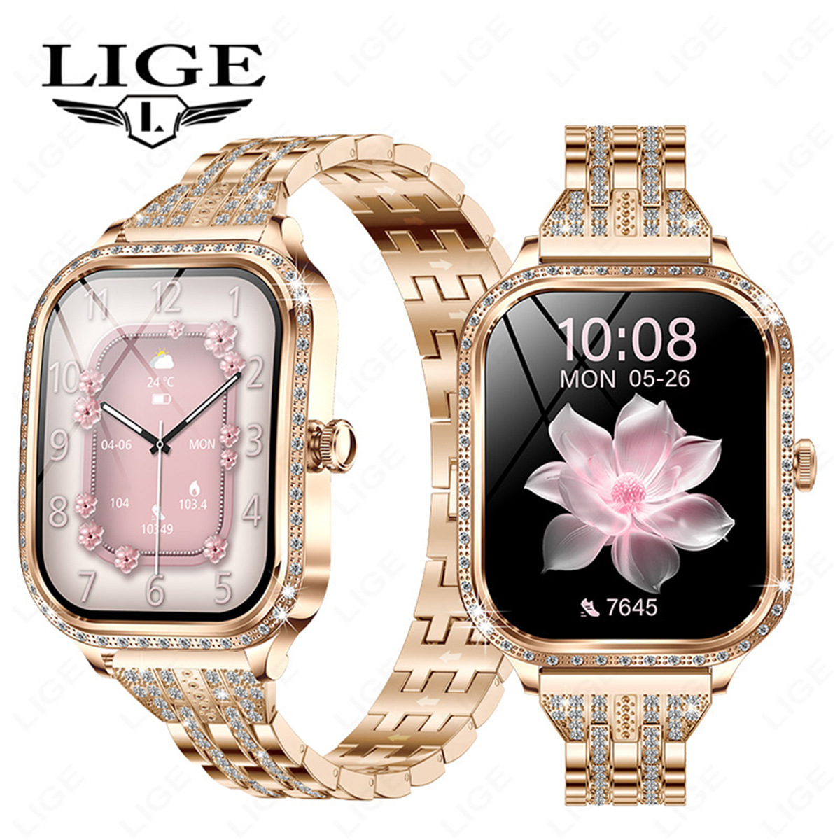 Women's Smartwatch Heart Rate Blood Pressure Monitoring Multiple Sports Modes Watch Faces_voghion.com