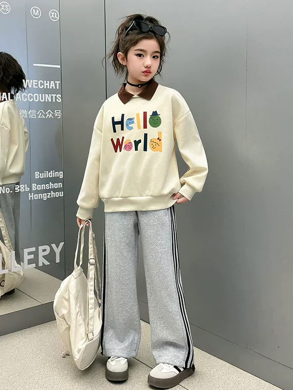 Детский набор: брюки с длинными рукавами, свитер осенний oversize