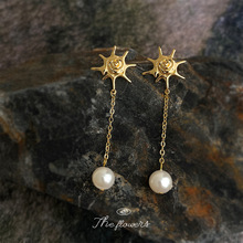 【海洋系】高级感海螺长款玻璃爆款珍珠耳环女气质优雅设计师耳饰