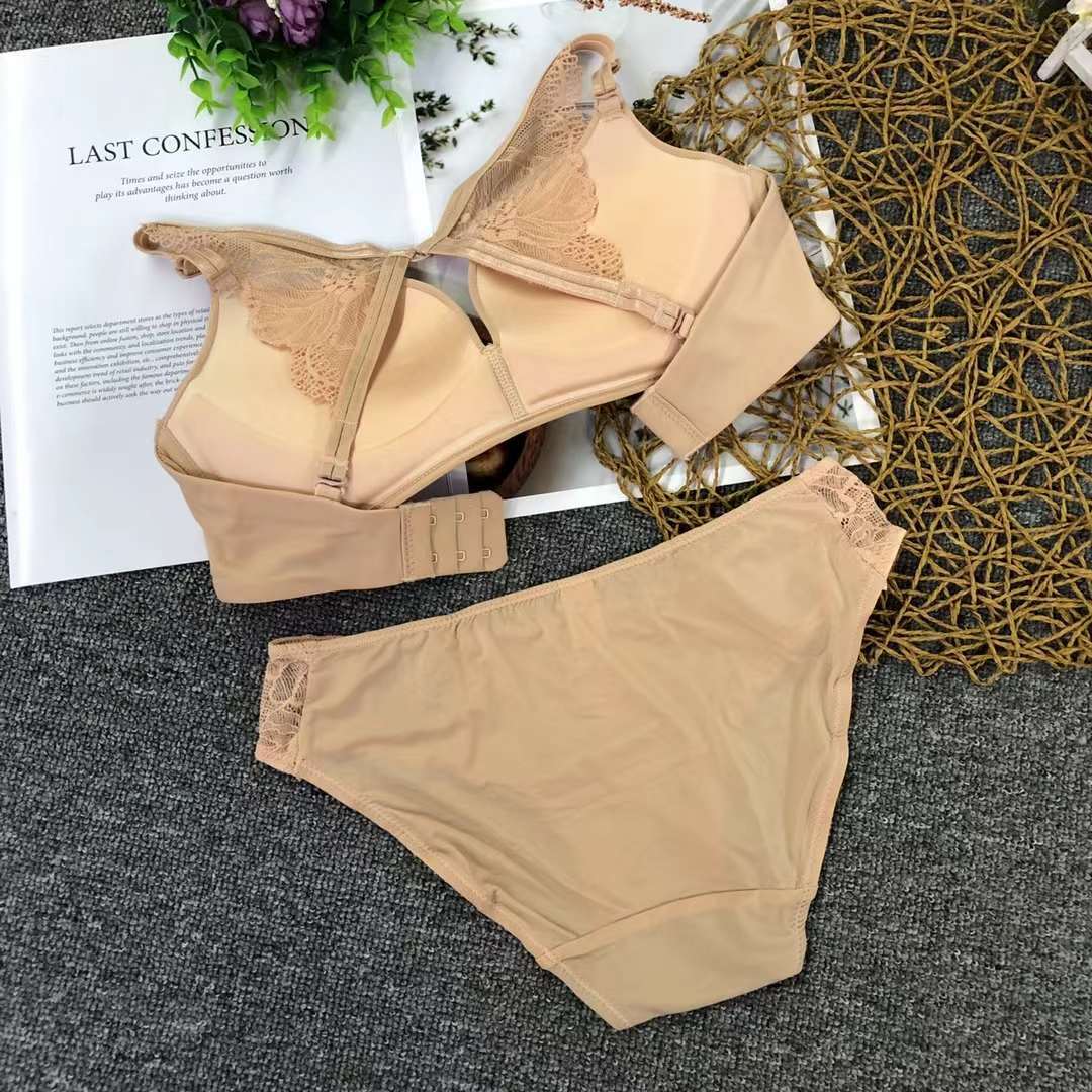 Nuevo brillante pecho pequeño push up ajustable medio grueso taza de algodón suave sujetador traje