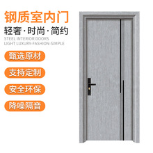 供应钢质隔音加厚现代室内门 锌合金卧室烤漆门 房间工程门