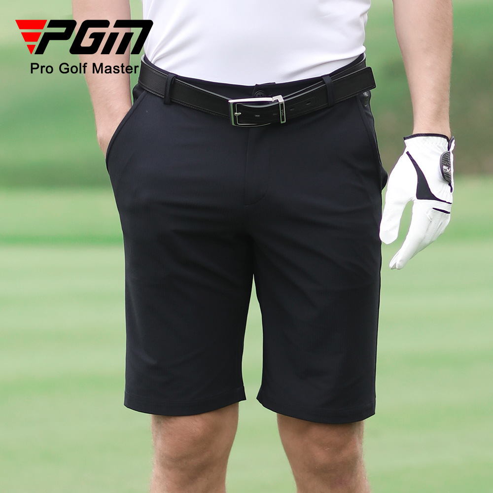 Quần short golf nam thể thao mùa hè co giãn cao thoáng khí — KUZ075 màu trơn quần short màu đen, KUZ075 màu trơn quần short màu xám