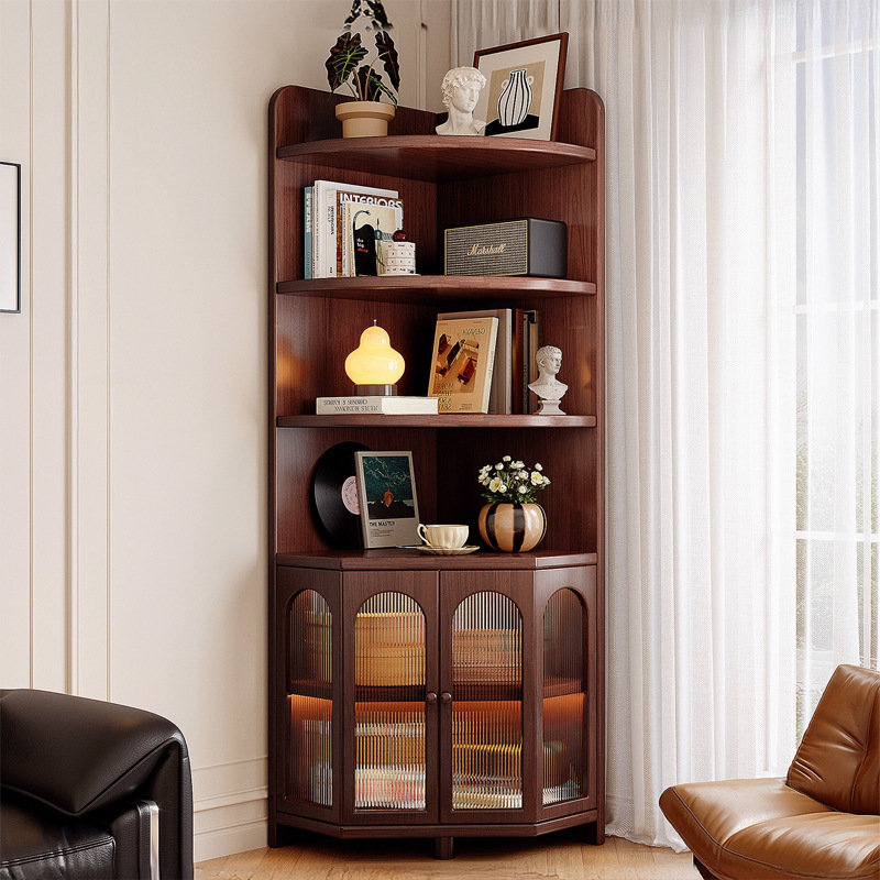 Solid Wood Corner Cabinet, Corner Storage Rack, Living Room Triangle Cabinet, Integrated Wall-Mounted Corner Storage Cabinet, Bedroom Bookcase Solid Wood Corner Cabinet, Corner Storage Rack, Living Room Triangle Cabinet, Integrated Wall-Mounted Corner Storage Cabinet, Bedroom Bookcase